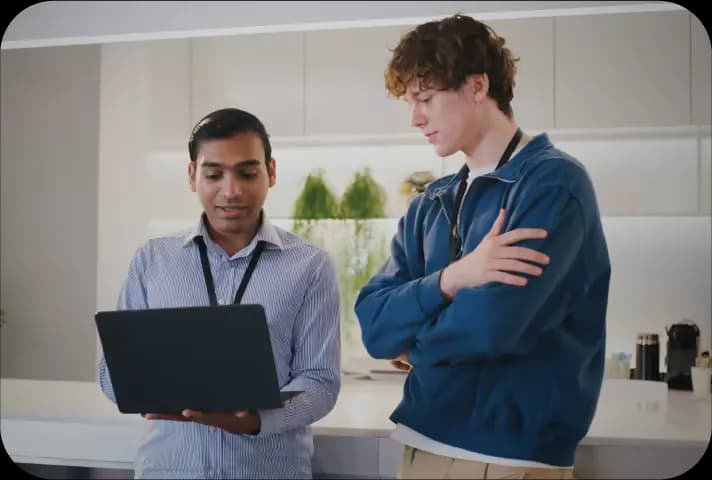 Students working together